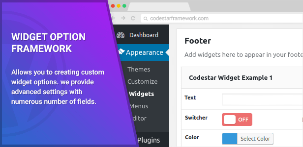 Widget Option Framework