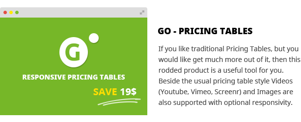 Go Pricing Tables